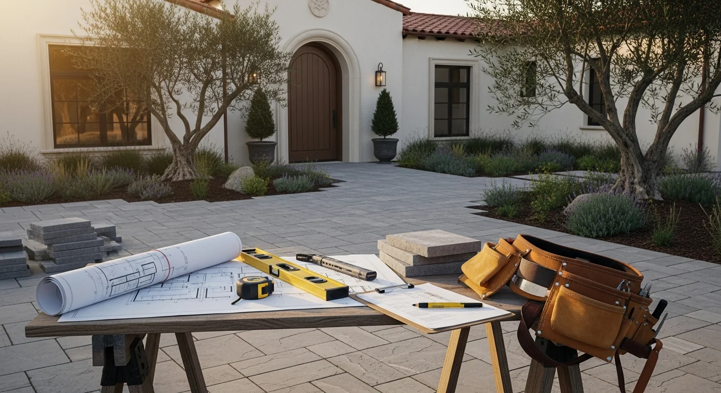 General contractor team reviewing construction plans on a residential project in Los Angeles