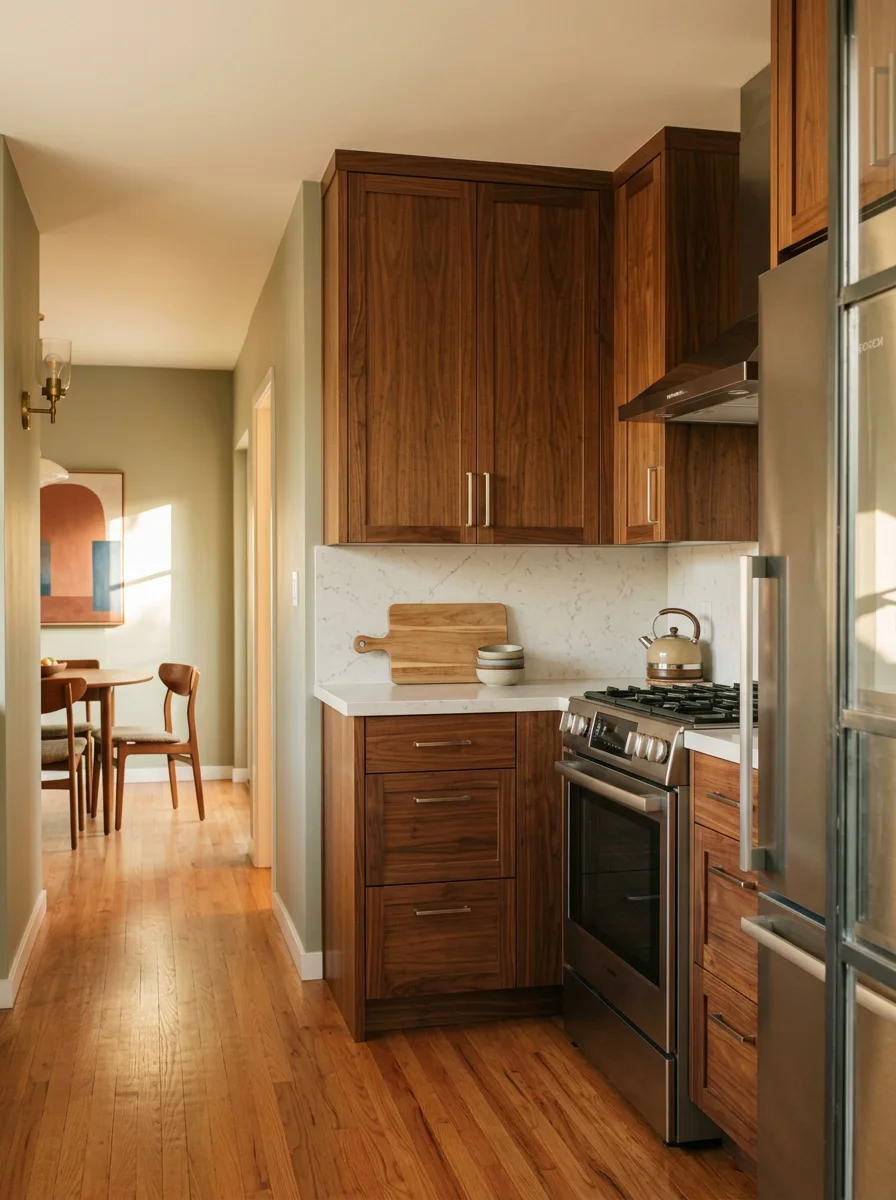 Altadena kitchen remodel with custom cabinetry and updated appliances in a mid-century modern home