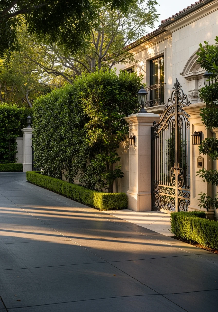Professional contractor team in front of a Beverly Hills residential property during consultation.
