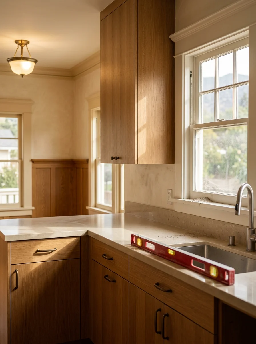 Modern kitchen with custom cabinetry and heat-resistant countertops in a Pasadena home